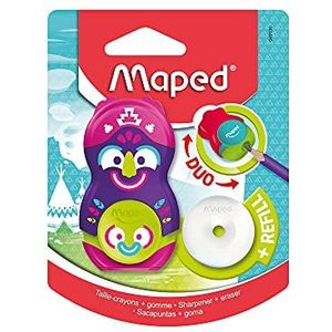 Maped Loopy Totem Duo gum en slijper (geassorteerde kleuren)