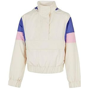 Urban Classics Meisjesjas Girls Light 3-kleurige pull over Jacket whitesand/purpleday/girlypink 158/164, Witzand/paars/girlypink, 158/164 cm