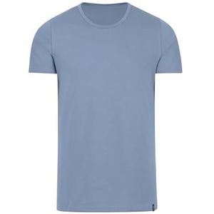 Trigema Heren T-shirt met elastaan - nauwsluitend gesneden (slim fit) - elastisch - ronde hals -602201, parelblauw, S