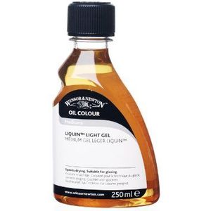 Winsor & Newton 3039754 Olieverfmedium, Liquin Light Gel, 250 ml flacon, glacerend schildermedium op alkydbasis, beschermt tegen vergelen