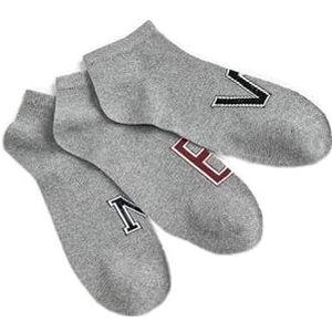 Koton Heren 3-Pack Bootie Sokken Set Slogan Gedetailleerd, Grijs (040), One Size, GRIJS(040), One Size
