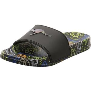 KangaROOS Meisjessandalen met K-slide-print, Jet Black Play, 31 EU
