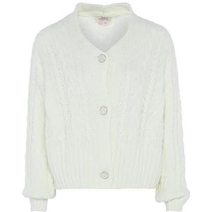 Aleva Casual retro gebreide cardigan met V-hals en lange mouwen voor dames, wolwit, maat XL/XXL, wolwit, XL