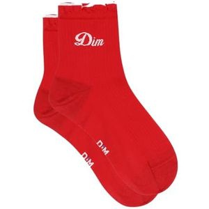 DIM Damessokken, gemaakt in Frankrijk, Le Bol Frans, 1 stuk, Aardbei Rood, 35-38 EU