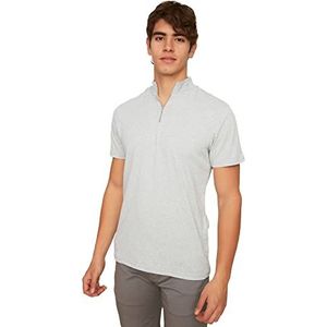 Trendyol Men's Gray Male Side Zip New T-Shirt, S