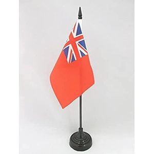 Verenigd Koninkrijk Red Ensign Table Vlag 15x10 cm - UK - British - England Desk Vlag 15 x 10 cm - Zwarte plastic stok en voet - AZ FLAG