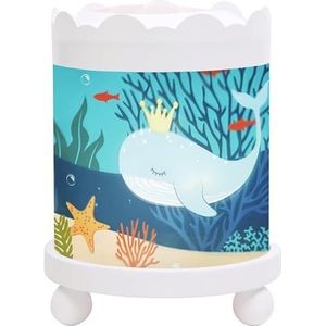 Trousselier - Oceaan - Nachtlampje - Magische Carrousel - Ideaal geboortegeschenk - Kleur hout wit - Geanimeerde beelden - rustgevend licht - Gloeilamp 12V 10W inbegrepen - Europese stekker