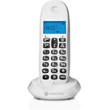 Motorola C1001CBW+ - Digitale draadloze DECT-telefoon - Oproepblokkering, nummerherkenning, handsfree, telefoonboek voor 50 nummers, verlicht display - Wit