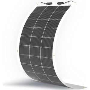 Renogy Flexibel zonnepaneel van 100 watt, 12 volt, monokristallijn, half-flexibel, buigbaar, off-grid oplader voor boten, camper, bestelwagen, auto, ongelijke oppervlakken