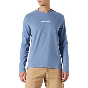 Mexx Heren Logo LS T-shirt, Denim Blue, S