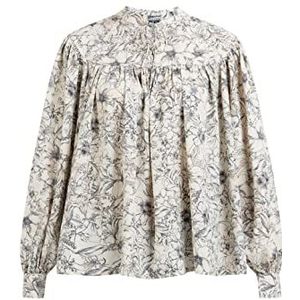 DreiMaster Vintage Dames blouse met lange mouwen 37324994-DR05, beige meerkleurig, M, Beige meerkleurig, M