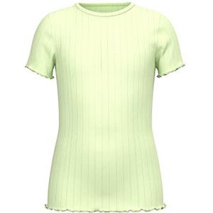 NAME IT Girl's NKFNORALINA SS TOP NOOS T-shirt, Lime Cream, 122/128, Lime Cream, 122/128 cm