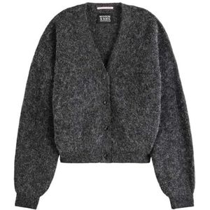 Scotch & Soda Core Fuzzy Relaxed Cardigan, Charcoal Melange 030, L