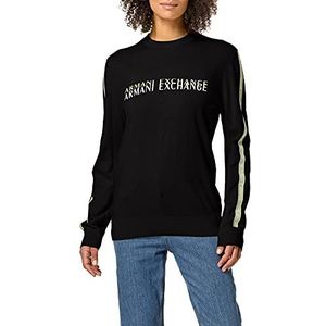 Armani Exchange Heren Black Pullover Sweater, zwart, M