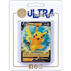 Pikachu V SWSH198 - Ultraboost X Epée et Bouclier 9 - Stars Étincelantes - Doos met 10 Franse Pokemon kaarten
