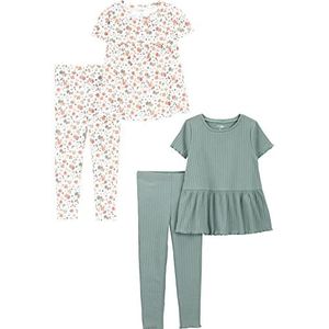 Simple Joys by Carter's baby-meisjes 4-delige Speelgoedset, Fles Groen/Wit Bloemen, 4 jaar