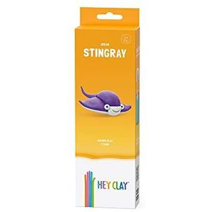 Hey Clay Stingray Boetseerklei, klein set, ras, boetseerklei voor kinderen, in 1 stuk met 3 kleuren, Stingray set, rasfiguur met interactieve app, niet giftig