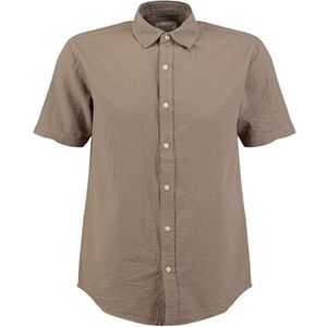 Key Largo - SEASIDE - Overhemd - Bruin - Katoen, Knoopsluiting, Kentkraag, Regular Fit