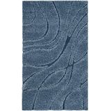Safavieh shaggy tapijt, SG471, geweven polypropyleen modern 90 x 150 cm lichtblauw/blauw.