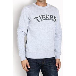 ESPRIT Heren sweatshirt met print - Slim Fit 084EE2J002, grijs (Metal Grey Melange 067), XS