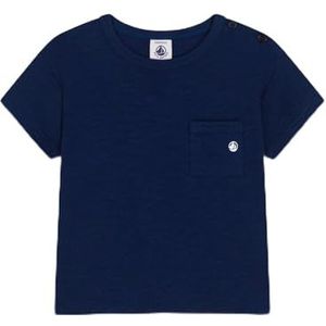 Petit Bateau T-shirt met korte mouwen voor jongens, Blauw, 12 Maanden