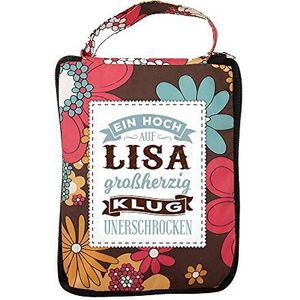 History & Heraldry Design Top Lady tas: Lisa/boodschappentas, strandtas, sporttas, bloemenpatroon/veelzijdig, praktisch, gepersonaliseerd met naam en spreuk