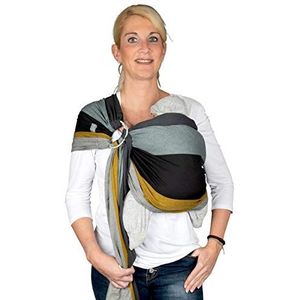 Hoppediz Ring-Sling babydraagdoek, heupdrager, buikdrager vanaf de geboorte, 100% getest op schadelijke stoffen, inclusief geïllustreerde draaghandleiding (mogelijk niet beschikbaar in het Nederlands)