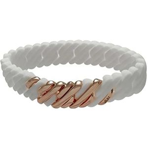 theRubz 100408 Armband Wit Roze Siliconen Roestvrij Staal Roze Staal/Siliconen (15 mm), Roestvrij Staal, 15mm, Roestvrij staal, Geen edelsteen