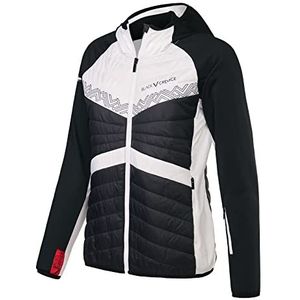 Black Crevice Ski-jack voor dames, hoogwaardige winterjas voor dames, van 100% nylon, 88% PES en 12% spandex, wind- en waterafstotende outdoorjas, ski-jack met bewegingsvrijheid, zwart/wit, 40