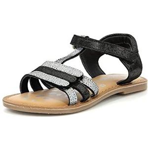 Kickers Diamanto meisje sandaal, zwart metallic, 31 EU