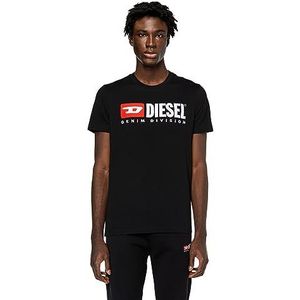 DIESEL T- Diegor-Div Maglietta T-shirt, korte mouwen, voor heren, Zwart, 3XL