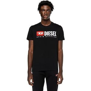 DIESEL T- Diegor-Div Maglietta T-shirt, korte mouwen, voor heren, Zwart, XXL