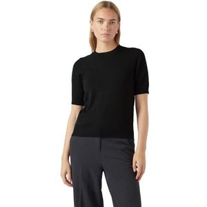 Gebreide Top - Ronde Hals - Korte Mouwen - Regular Fit - Zacht Viscosemix