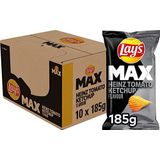 Lay's Max Chips Heinz Tomato Ketchup, Doos 10 stuks x 185 g