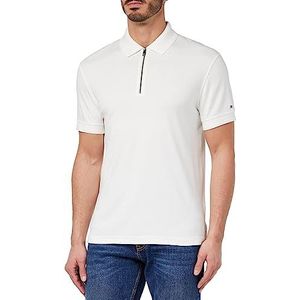 Tommy Hilfiger Heren DC Interlock Zip Slim Polo S/S, Kleur: wit, XL