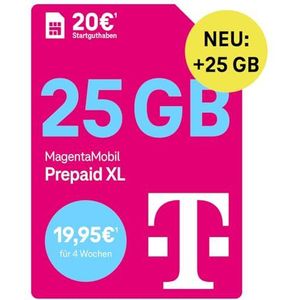 Telekom - MagentaMobil Prepaid XL - Simkaart - 50 GB high-speed volume - 5G/LTE Max - Allnet Flat