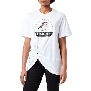 Love Moschino T-shirt voor dames met opdruk aan de voorkant Knot en Bird