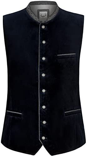 STOCKERPOINT Klederdracht gilet 'Lorenzo'  navy / lichtgrijs / grijs gemêleerd / zwart