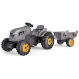 Smoby 710202 - Tractor Stronger XXL + aanhanger – grote tractor met pedalen voor kinderen – verstelbare zitting – stuurwiel met claxon