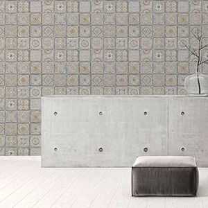 Tegelbehang goud wit zwart - A.S. Création Terra Aktion 389212 - vliesbehang vintage tegels - 10,05 m x 0,53 m Made in Germany