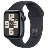 Apple Watch SE (2e generatie, 2023) (GPS 40 mm) Smartwatch - Kast van middernacht aluminium - Middernacht sportbandje S/M. Conditie en slaap bijhouden, ongelukdetectie, hartritme monitoren