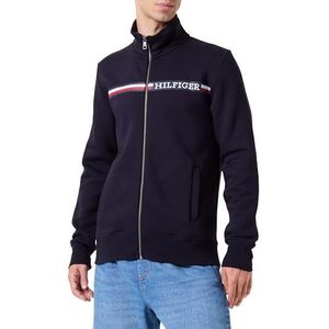 Tommy Hilfiger Herensweatshirt met ritssluiting, chest strepe zip through, zonder capuchon, blauw (Desert Sky), XS