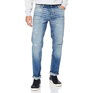 JACK & JONES Men Comfort Fit Jeans MIKE ORIGINAL JOS Mid Rise Reg Basic Comfy, Colour:Blue-2, Size:31W / 32L