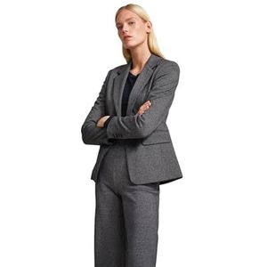 Blazer - Donkergrijs - Structuur - Reverskraag - Lange Mouwen