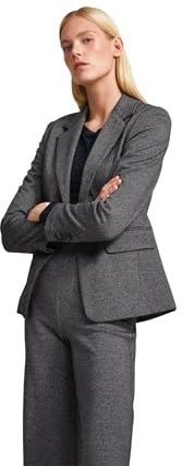 Blazer - Donkergrijs - Structuur - Reverskraag - Lange Mouwen