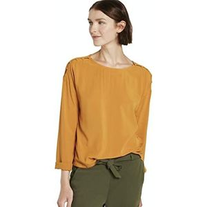 TOM TAILOR Denim Dames Losse blouse met knoopsluiting 1023019, 25463 - Orange Yellow, L