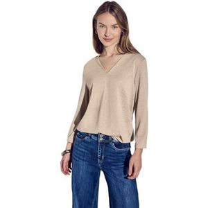 Street One Linnen look shirt voor dames, Sheer Beige Mel., 34