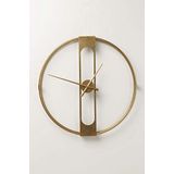 Kare Design wandklok clip, goud, wandklok, stalen frame, 60 x 60 x 10 cm (H/B/D)