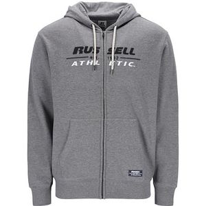 Russell Athletic A30552-CJ-090 Eastside-Zip Through Hoody Heren Sweatshirt met Capuchon Collegiate Grey Marl Maat L