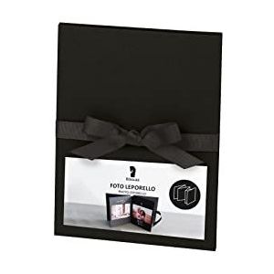 Rössler 13303200700 - Leporello met zwarte pagina's, zwart, 150 x 190 mm, vouwboek, harmonica fotoalbum, 1 stuk